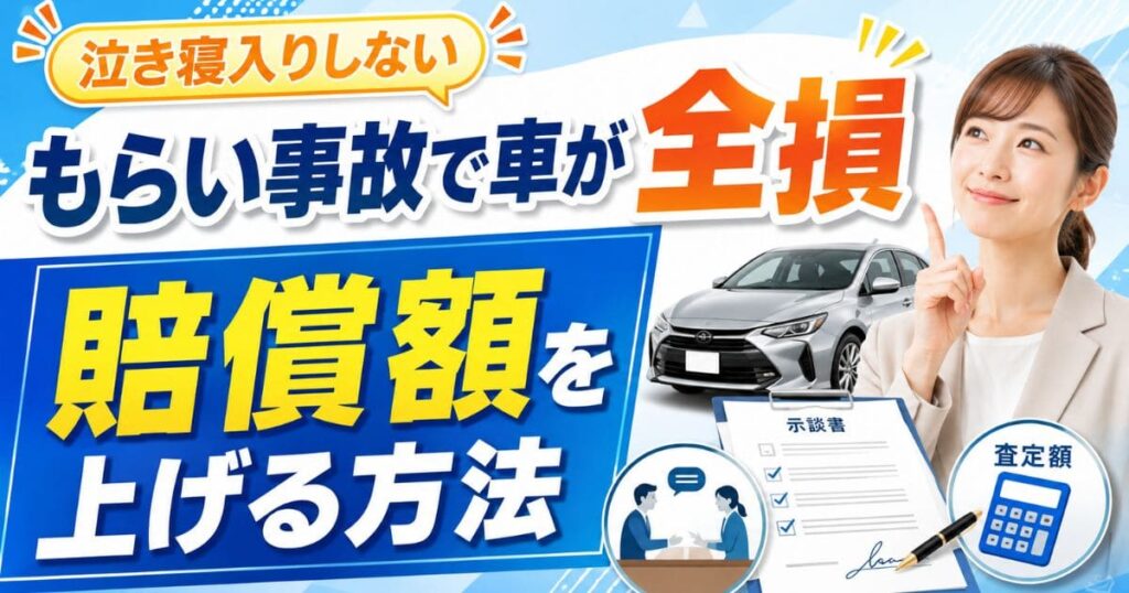もらい事故で全損した時に賠償額を上げる方法の実写サムネイル画像