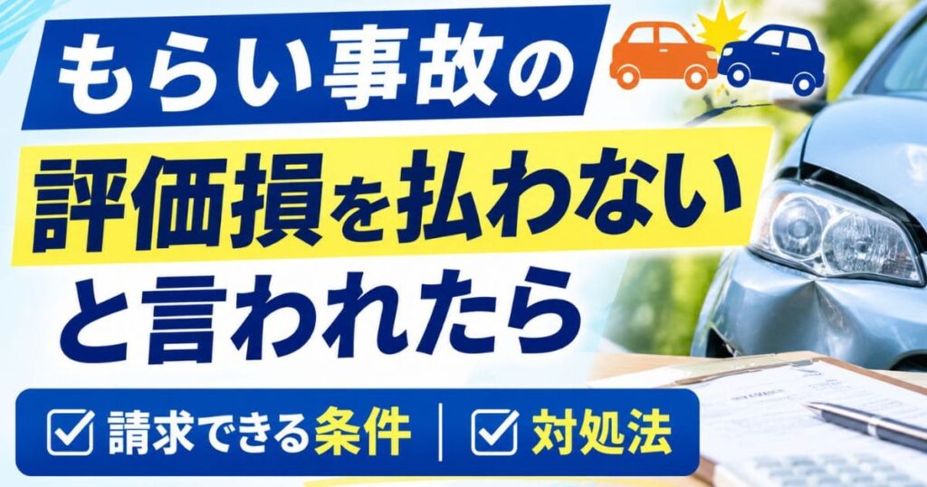 もらい事故の評価損を払わない、と言われたらの実写サムネイル画像